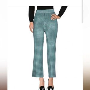 Vivetta made in Italy designer green and pink checkered flare pants